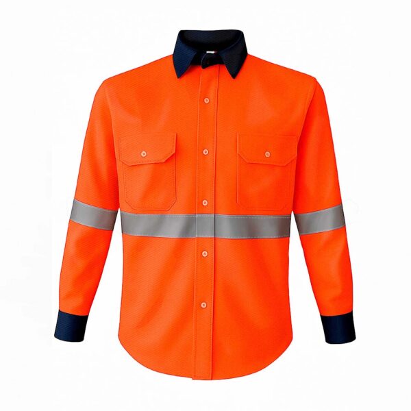 Camisa Gabardina - Naranja Neón (Modelo 2)